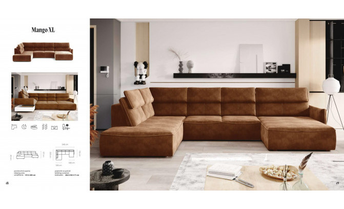 Stūra dīvāns MANGO XL